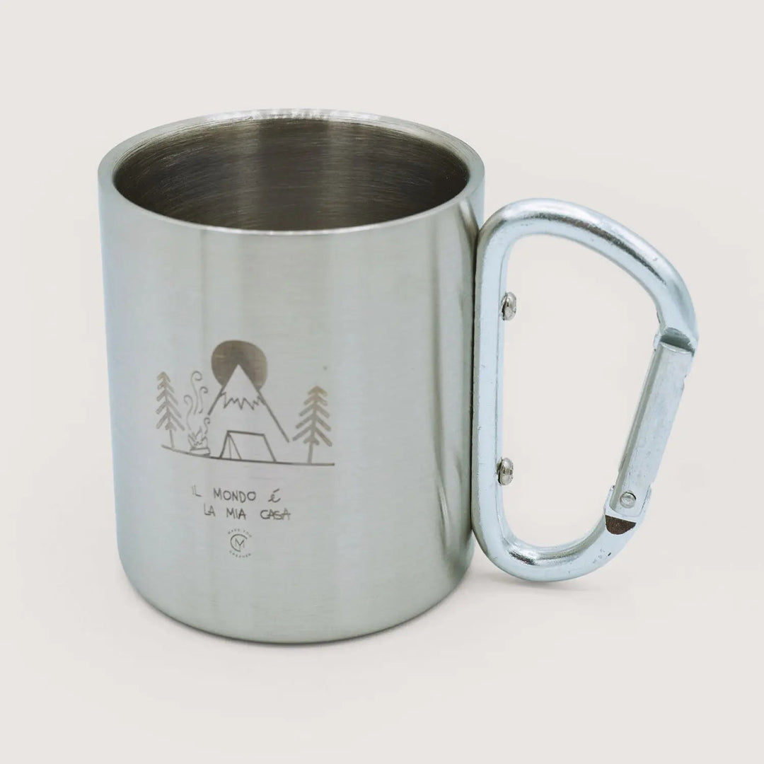 Tazza con moschettone in acciaio inossidabile