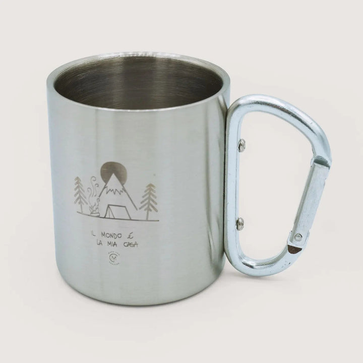 Tazza con moschettone in acciaio inossidabile