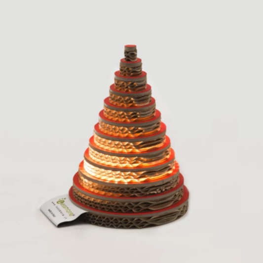 Albero di Natale in cartone misura X-Small con LED