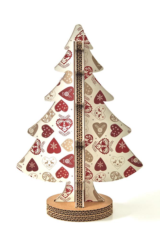 Albero di Natale ad incastro fantasia 4 H 45cm