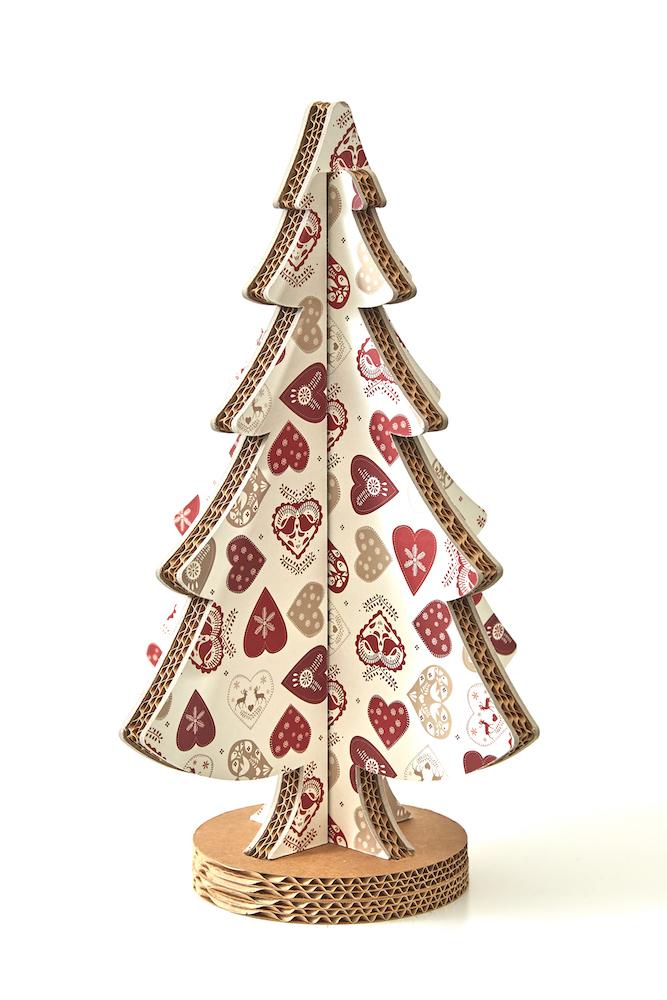 Albero di Natale ad incastro fantasia 4 H 45cm