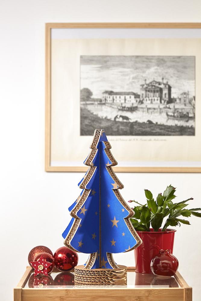 Albero di Natale ad incastro fantasia 6 H 45cm