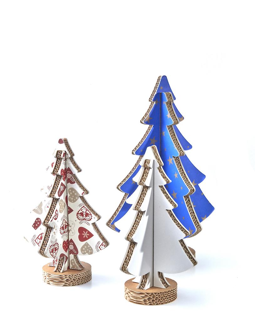 Albero di Natale ad incastro fantasia 6 H 45cm