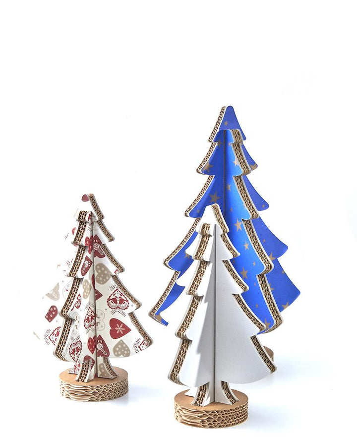 Albero di Natale ad incastro fantasia 6 H 45cm