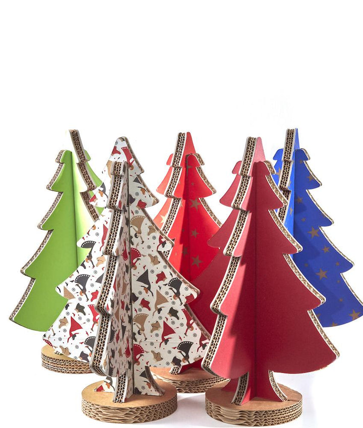 Albero di Natale ad incastro fantasia 6 H 45cm