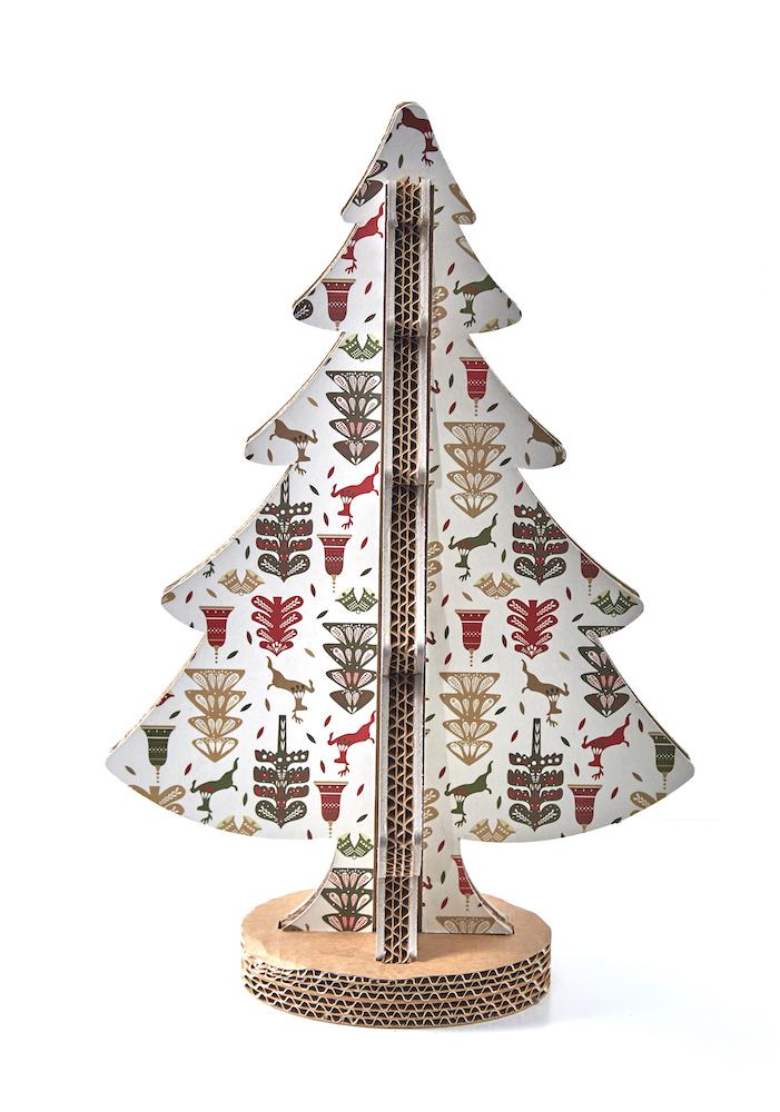 Albero di Natale ad incastro fantasia 8 H 45cm