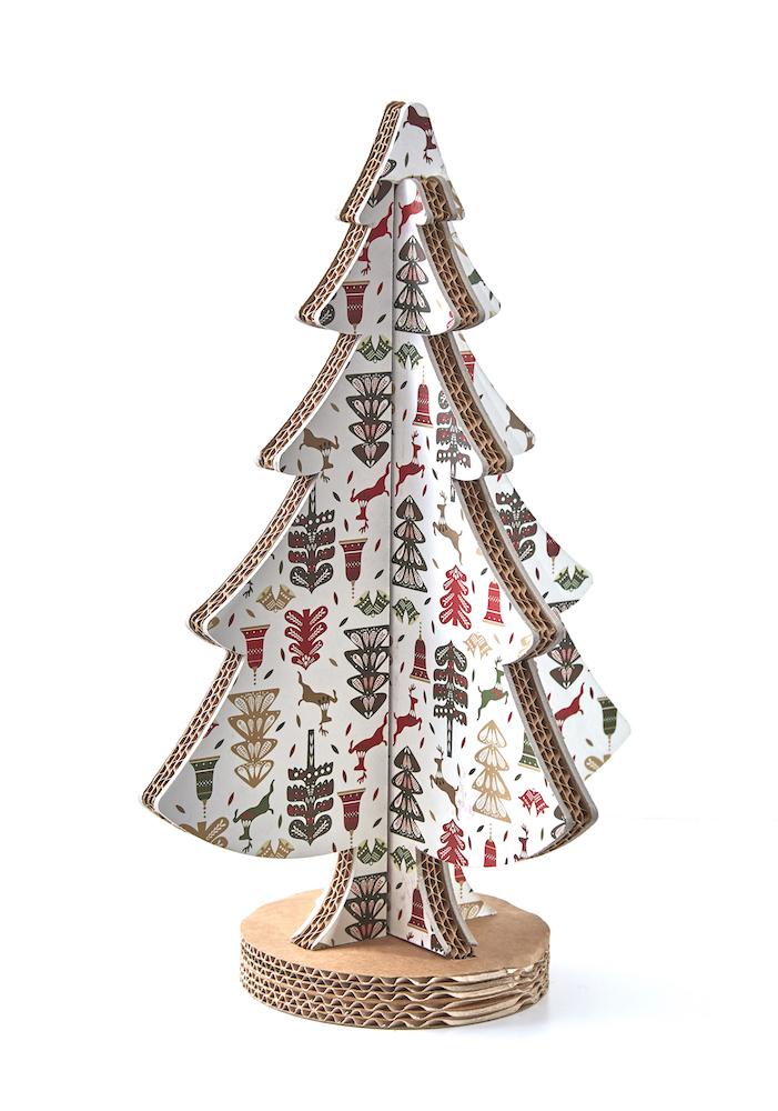 Albero di Natale ad incastro fantasia 8 H 45cm