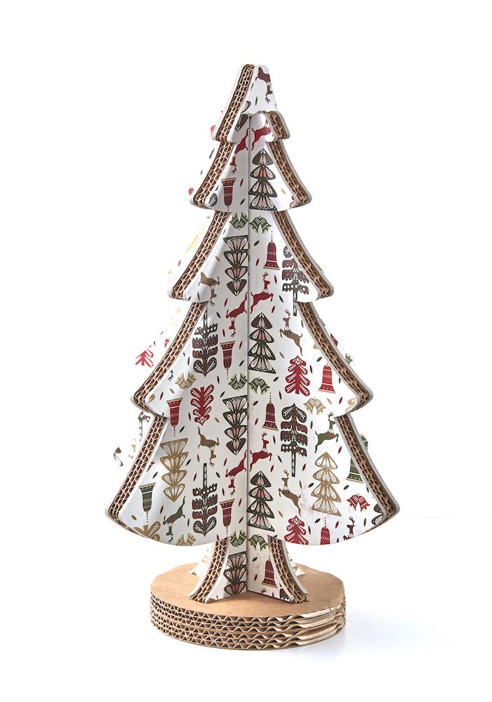 Albero di Natale ad incastro fantasia 8 H 45cm