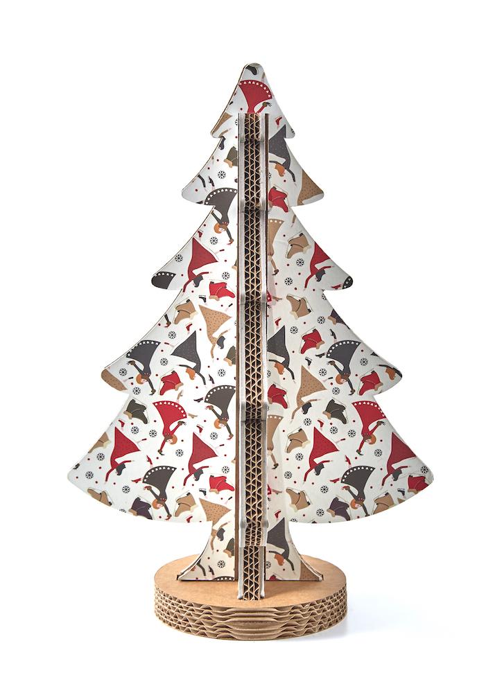 Albero di Natale ad incastro fantasia 9 H 45cm
