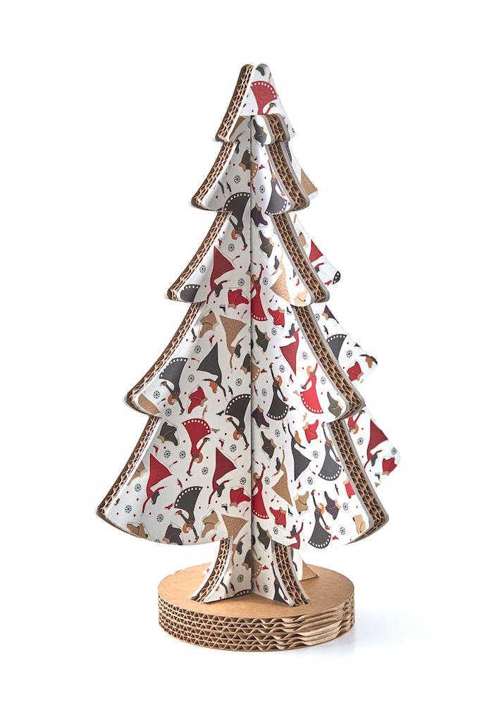 Albero di Natale ad incastro fantasia 9 H 45cm