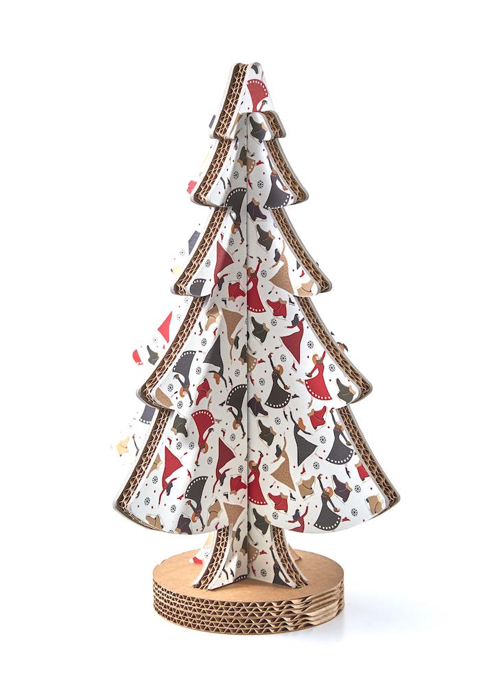 Albero di Natale ad incastro fantasia 9 H 45cm