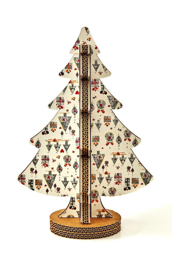 Albero di Natale ad incastro fantasia 10 H 45cm