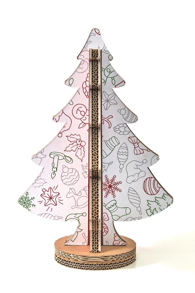 Albero di Natale ad incastro fantasia 15 H 45cm