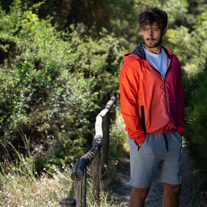 gradient orange windbreaker arancione