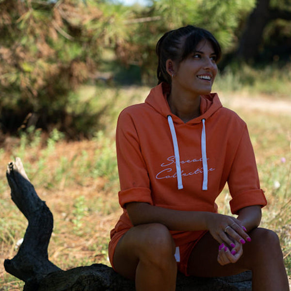 hoodie yoga orange felpa cappuccio arancione