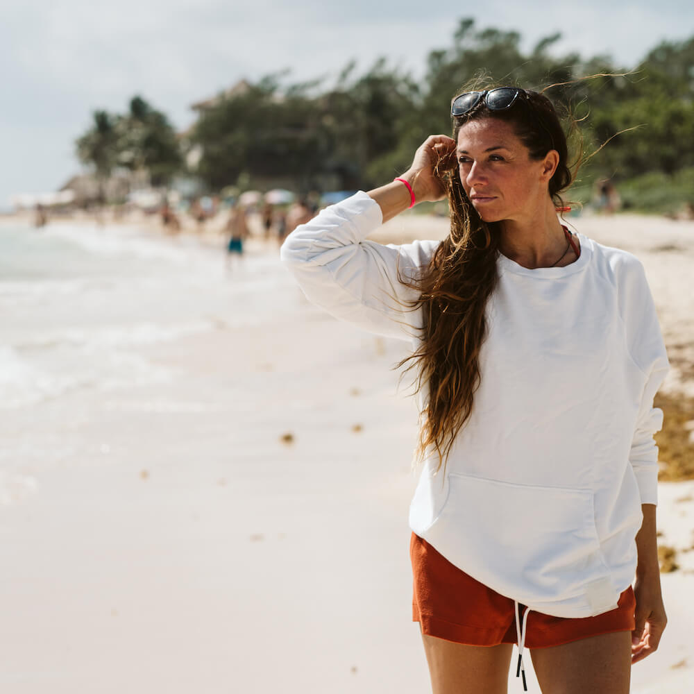 crew sweatshirt white felpa girocollo bianca oragnic cotton cotone organico seay