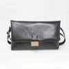 FLAP BG similpelle nero con chiusura in cintura oro FRONT