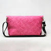 FLAP BG similpelle stampata fantasia floreale color rosa confetto con chiusura in cintura beige BACK