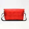 FLAP BG similpelle stampata tweed colore rosso con chiusura in cintura rossa BACK