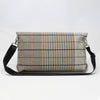 FLAP BG tweed beige righe verde-rosso con chiusura in cintura oro BACK