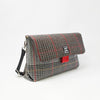 FLAP BG tweed marrone-verde-rosso con chiusura in cintura rossa LAT