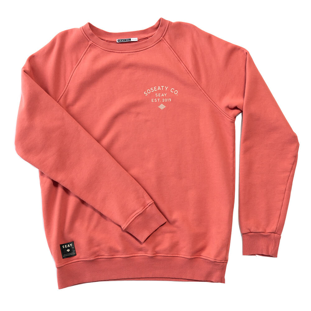 men sweatshirt coral organic cotton