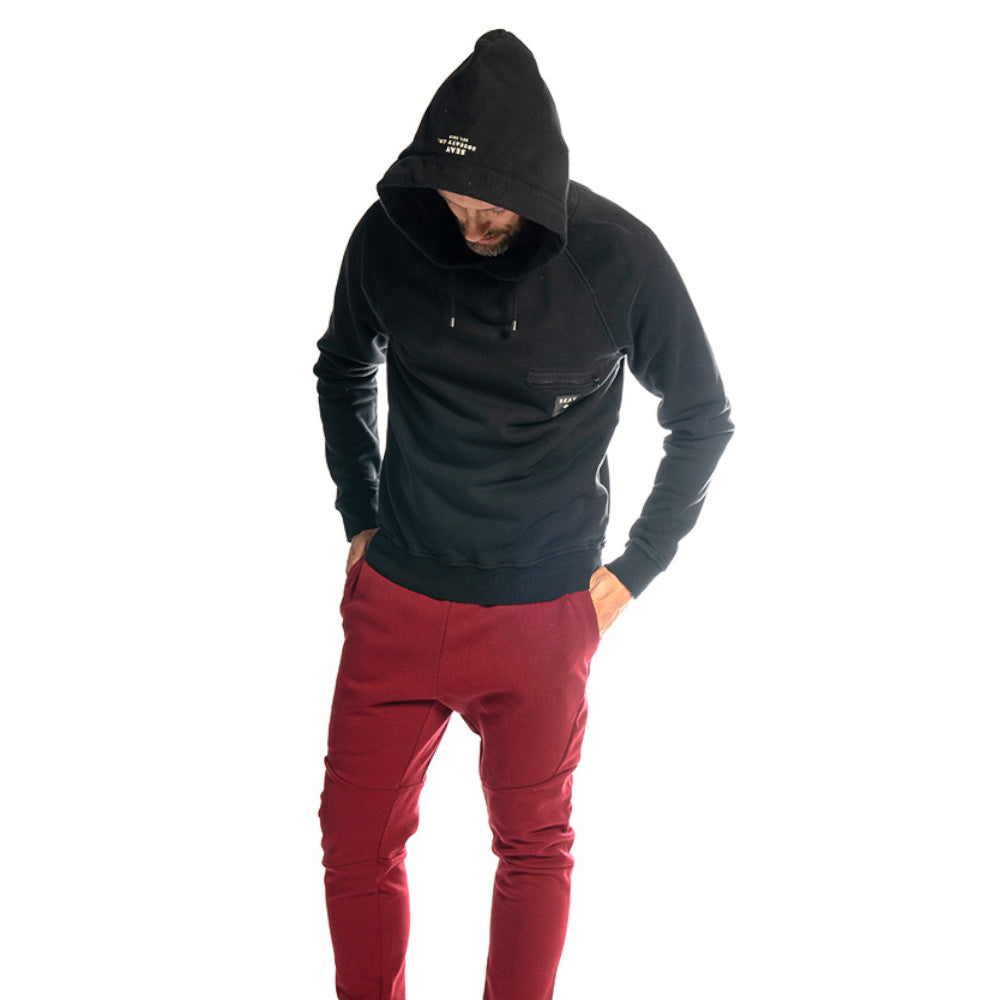 hoodie black men organic cotton