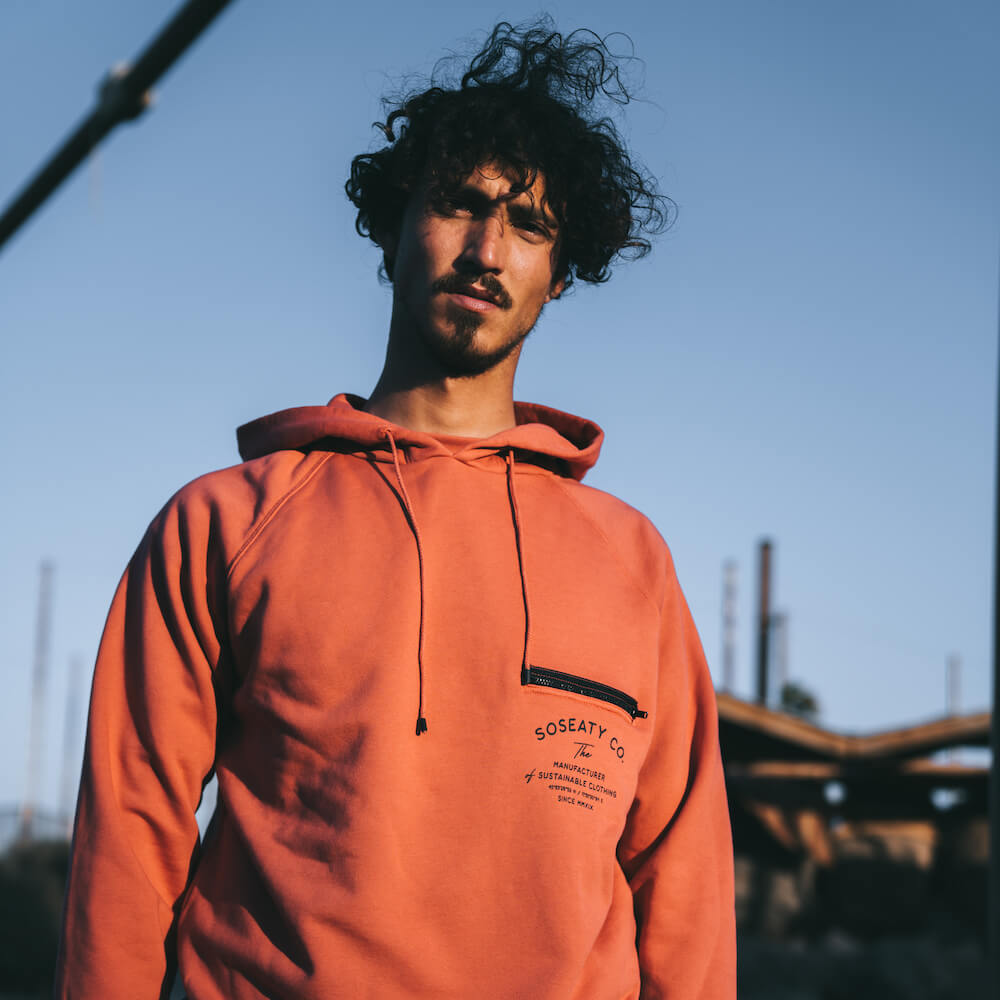 hoodie coral men organic cotton