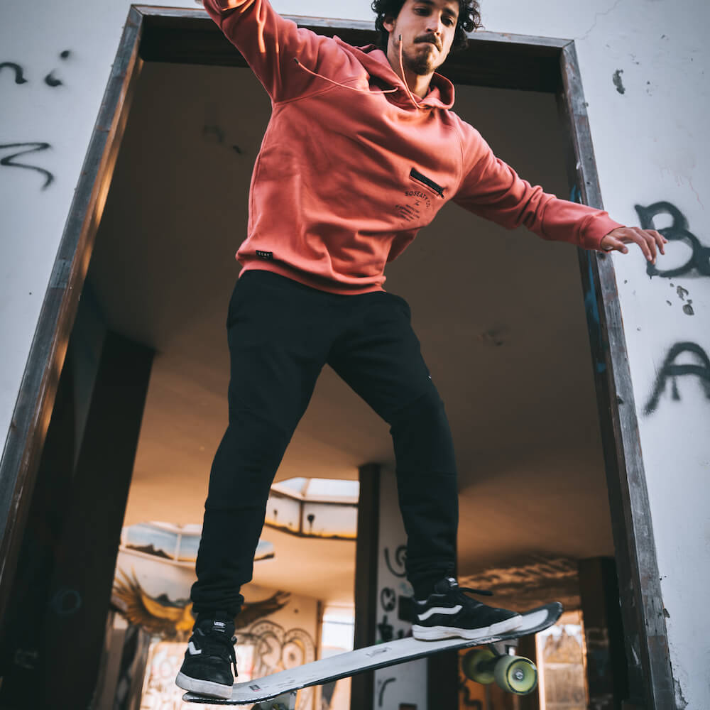 hoodie coral men organic cotton