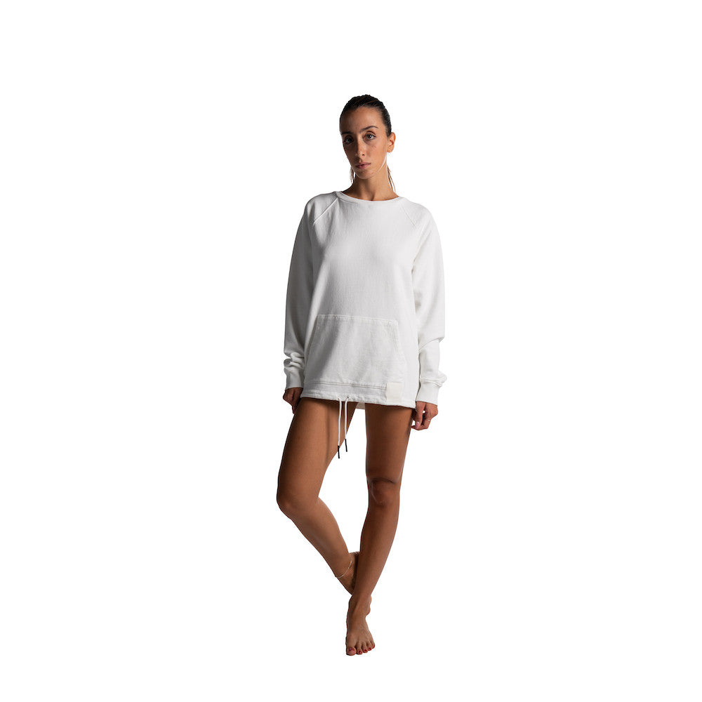 crew sweatshirt white felpa girocollo bianca oragnic cotton cotone organico seay