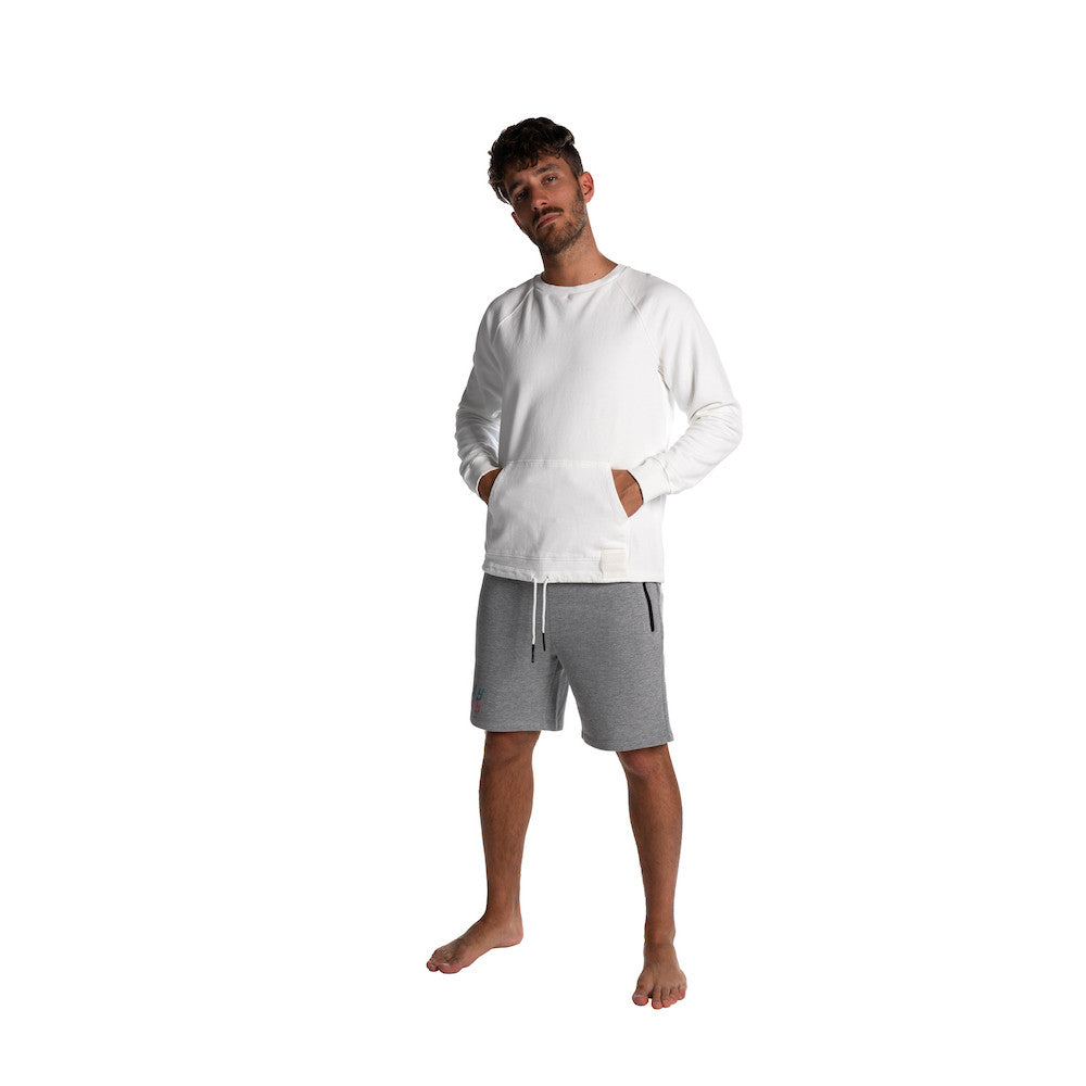 crew sweatshirt white felpa girocollo bianca oragnic cotton cotone organico seay