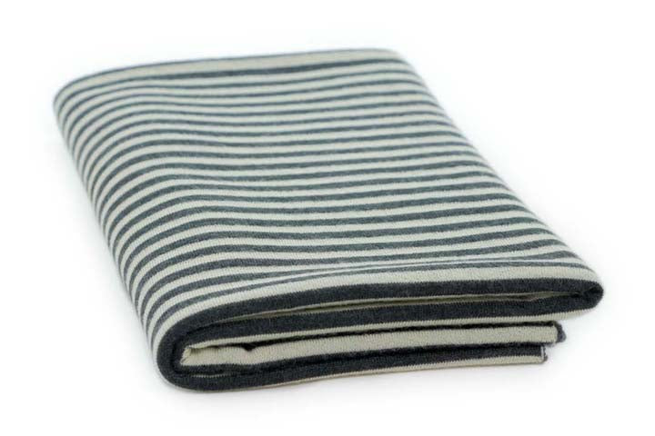 Copertina per culla in cashmere e seta grigio scuro | giallo napoli