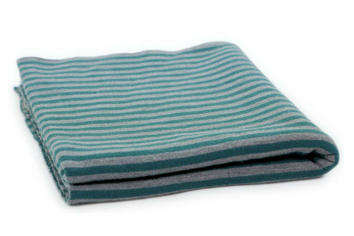Copertina per lettino in cashmere e seta grigio | verde bottiglia