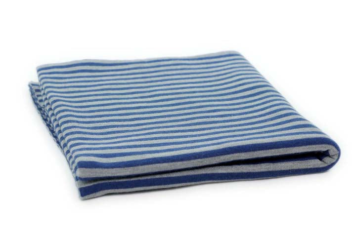 Copertina per culla in cashmere e seta grigio | blu navy