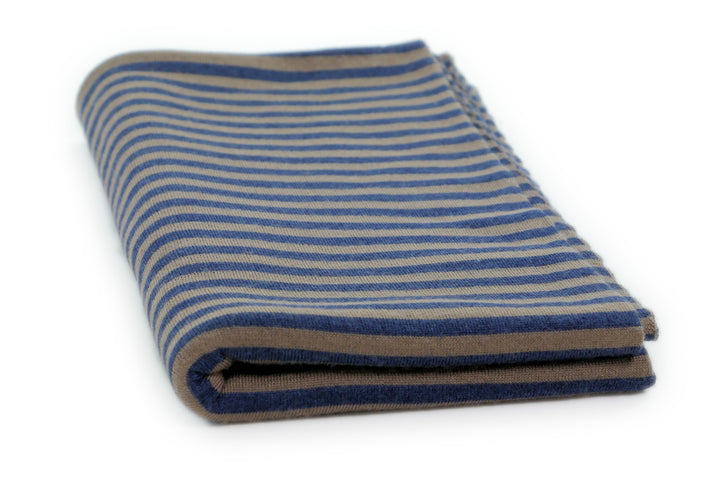 Copertina per culla in cashmere e seta nocciola | blu