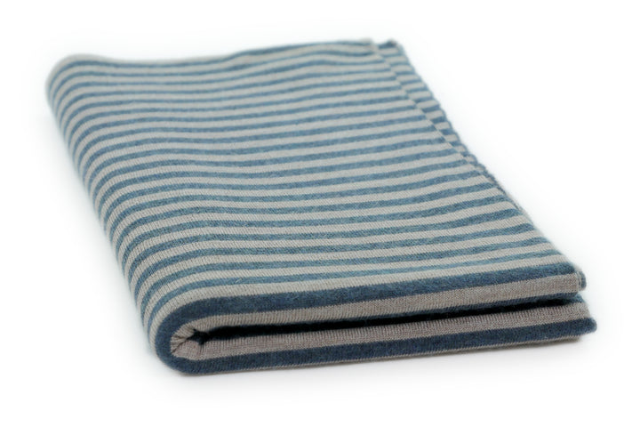 Copertina per culla in cashmere e seta grigio | verde petrolio