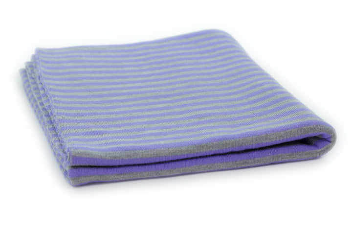 Copertina per culla in cashmere e seta grigio | lilla