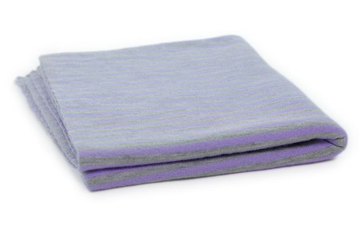 Copertina per culla in cashmere e seta grigio chiaro | lilla