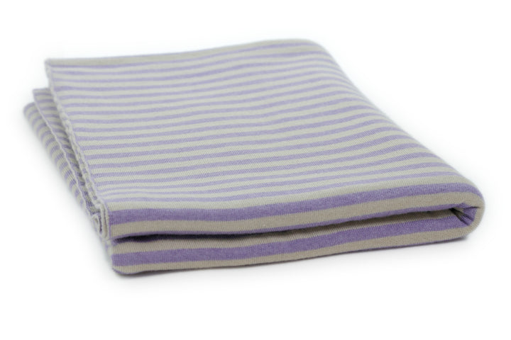 Copertina per lettino in cashmere e seta beige | lilla