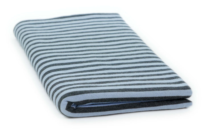 Copertina per culla in cashmere e seta celeste | grigio antracite