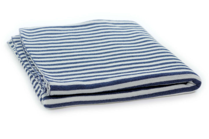 Copertina per lettino in cashmere e seta bianco | blu oltremare
