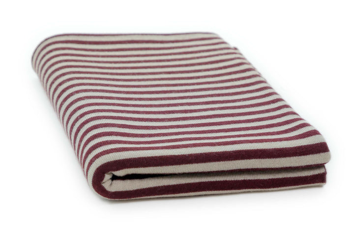 Copertina per culla in cashmere e seta panna | borgogna