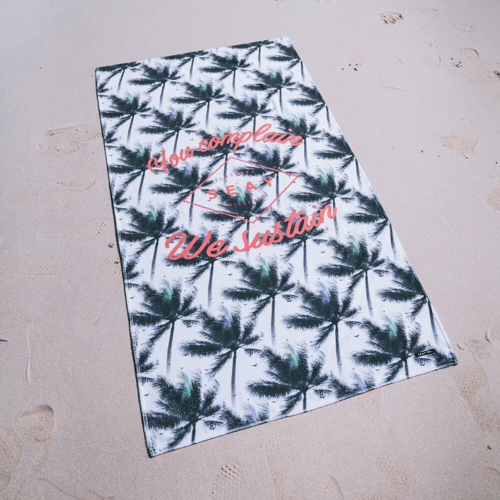 beach towel telo mare white palms ®MIcheleBorboni