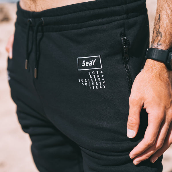 joggers black pantalone felpa nero logo side ®MIcheleBorboni