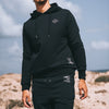 hoodie black logo felpa cappuccio nera joggers black pantalone felpa nero logo front ®MIcheleBorboni