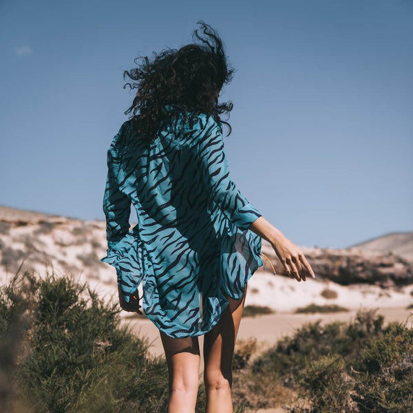 maxi shirt camicia blue tiger back ®MIcheleBorboni