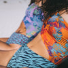one piece orange flower blue tiger costume intero side ®MIcheleBorboni