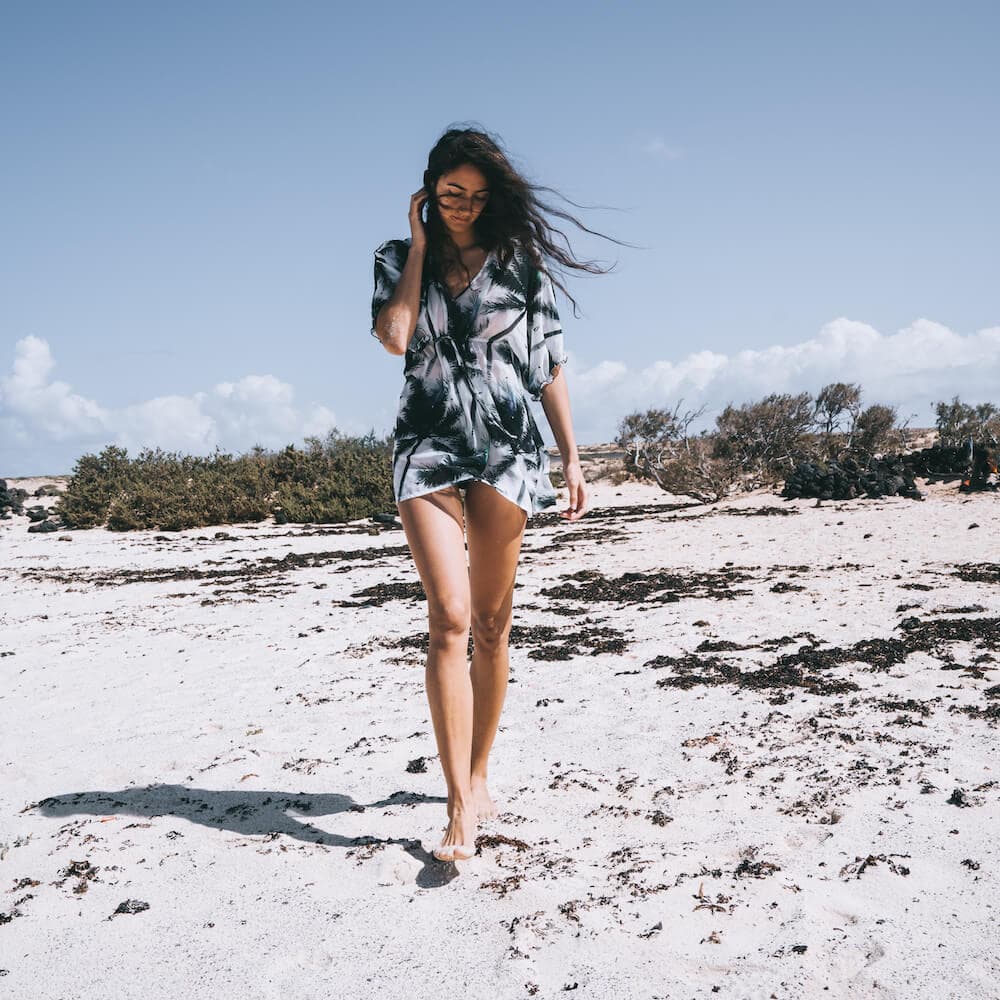 dress vestito white palms front beach ®MIcheleBorboni