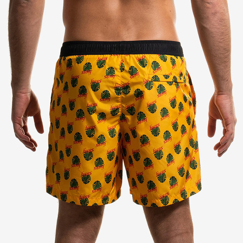 swim boxer medium medio yellow monstera back