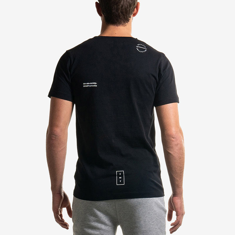 t shirt logo black nera back